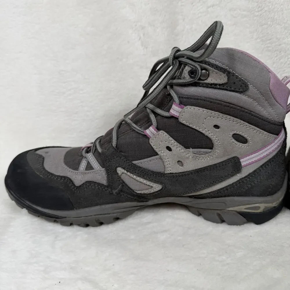 Asolo Women’s Waterproof Hiking Boots Gray Pink Vibrant Mid Ankle Size 9